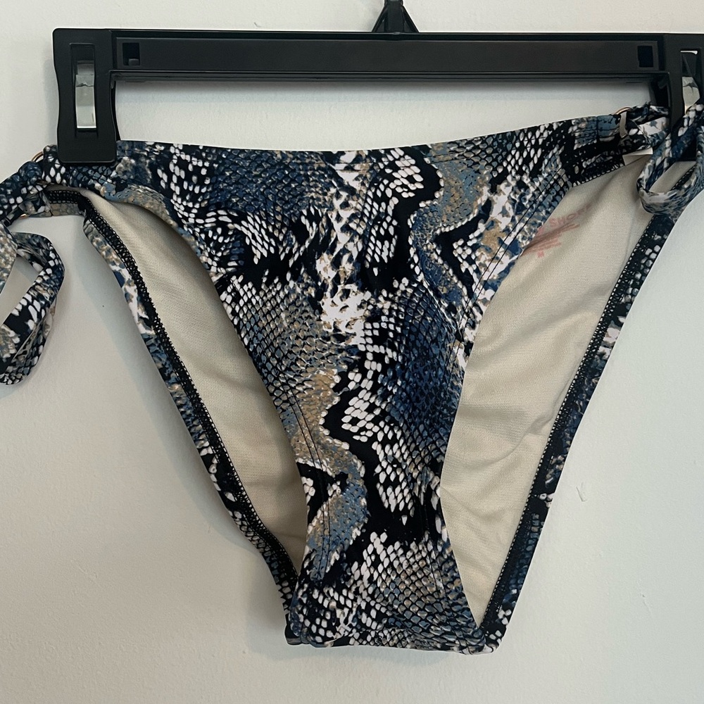 Tie waist blue  bikini bottom